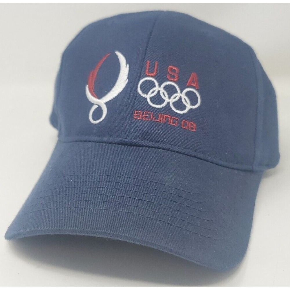 Beijing Olympics 2008 Team USA Baseball‎ Hat Cap Adjustable Blue Embroidered